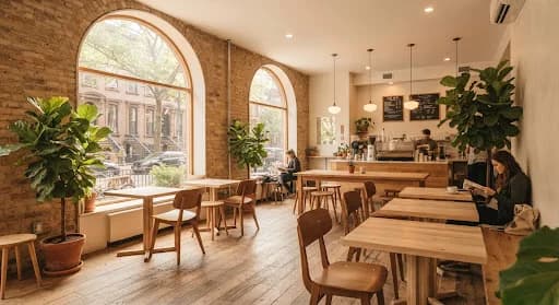 Sunlit interior at Kona & Clay